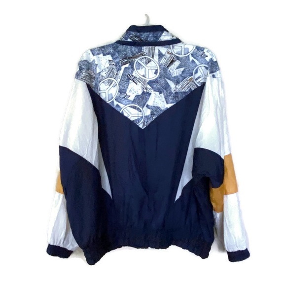 Vintage Lightweight Climate Zone Front Zip Retro Peace Sign Windbreaker Size 18 - Picture 6 of 14
